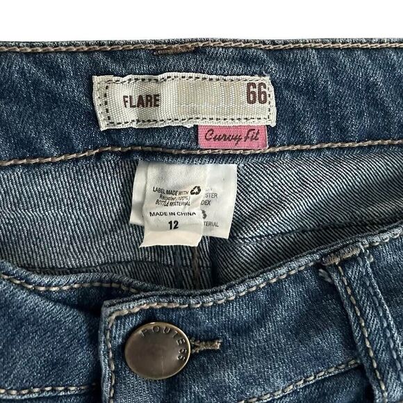 Route 66 Jeans Women's Size 12 Blue Flare Curvy Fit Low Rise Flap Pocket… - Picture 7 of 13